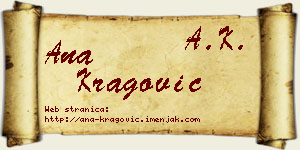 Ana Kragović vizit kartica